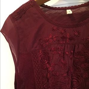 Anthropologie "Tiny" Embroidered Top